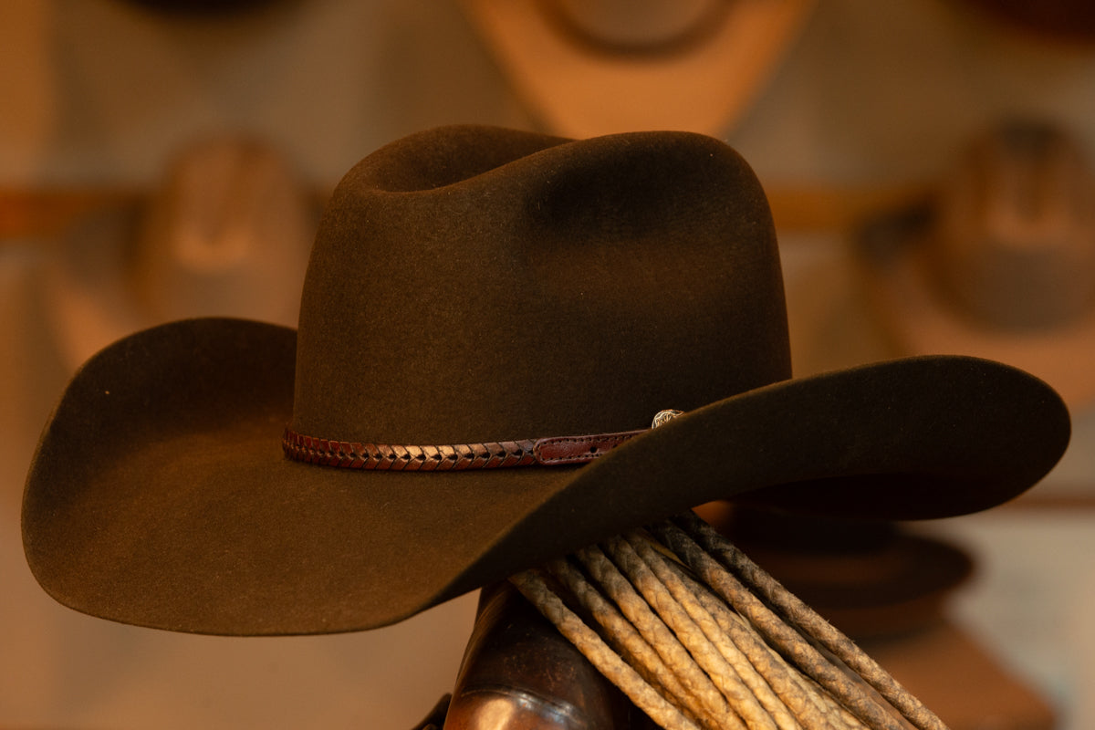 50X Beaver Dark Brown Wide Pinch Cowboy Hat (Size 7 1/4)