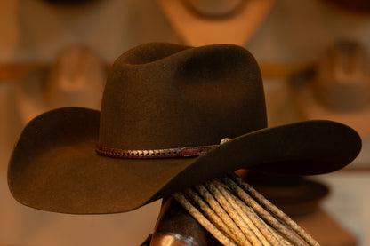 50X Beaver Dark Brown Wide Pinch Cowboy Hat (Size 7 1/4)