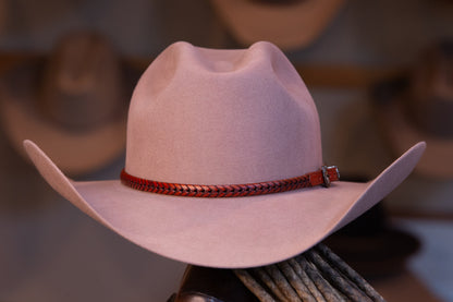 50X Beaver Old Rose Sloped Cattleman's Cowboy Hat (Size 7+)