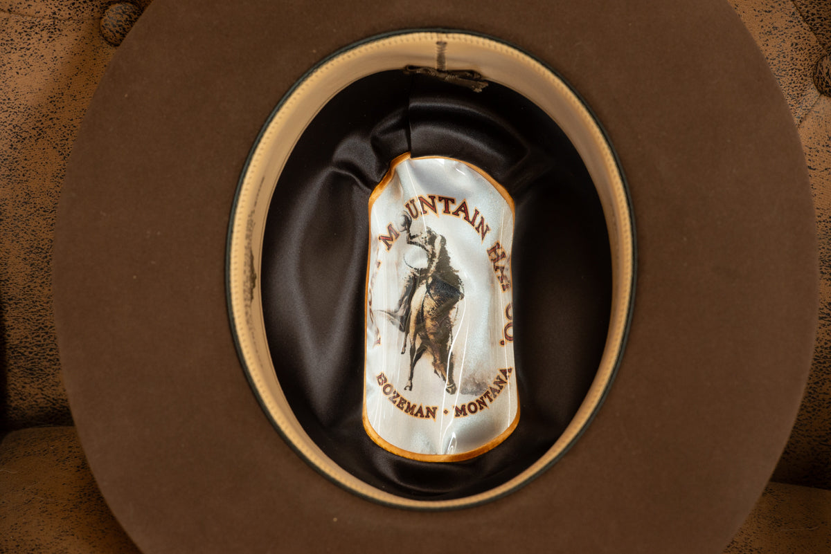100% Beaver Sable Brown Open Road Cattleman's (Dress weight, Size 7 1/8)