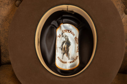 100% Beaver Sable Brown Open Road Cattleman's (Dress weight, Size 7 1/8)