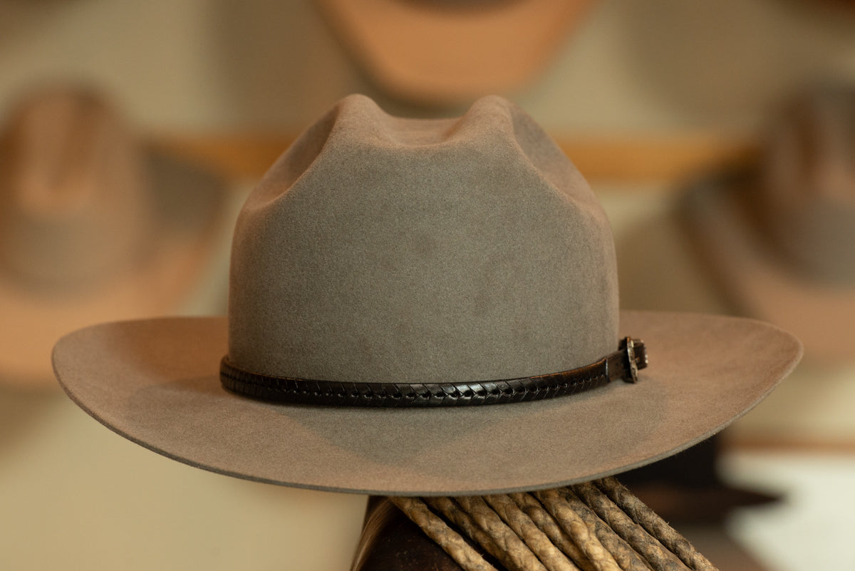 100% Beaver Granite Gray Open Road Cattleman's (Dress weight, Size 7 1/8)
