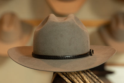 100% Beaver Granite Gray Open Road Cattleman's (Dress weight, Size 7 1/8)