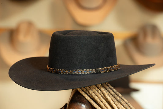 50X Beaver Navy Telescope Cowboy Hat (Size 7)