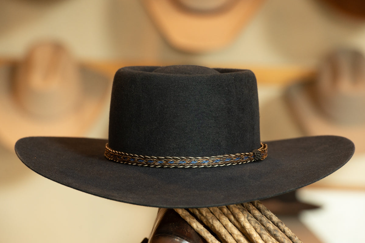 50X Beaver Navy Telescope Cowboy Hat (Size 7)