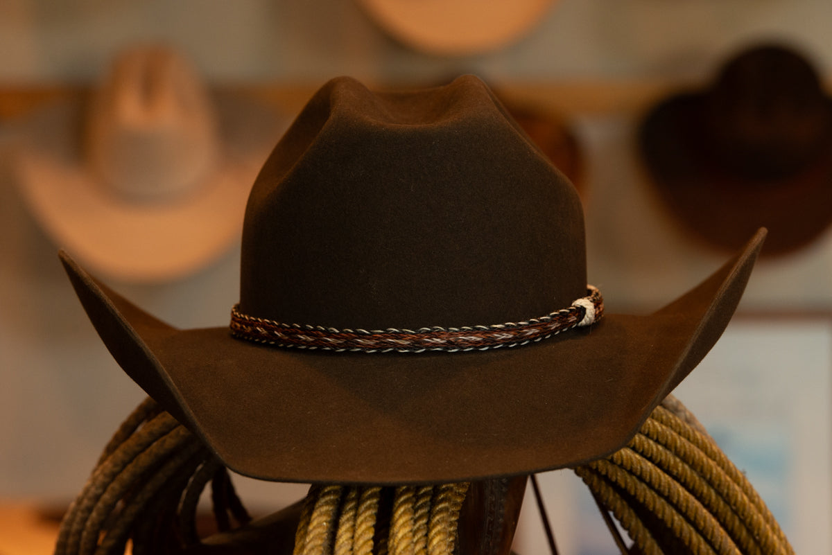20X Beaver Dark Brown Sloped Cattleman's Cowboy Hat (Size 7 3/8)