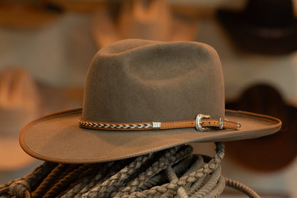 100% Beaver Dress Weight Pecan Fedora/Town Hat (Size 7)