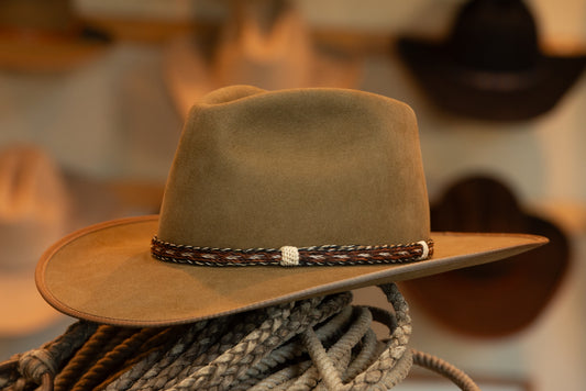 100% Beaver Dress Weight Whiskey Fedora/Town Hat (Size 7 1/4)