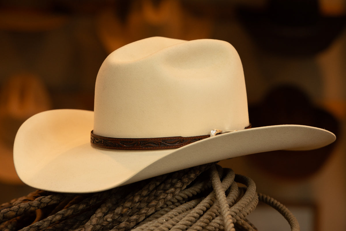 50% Beaver Bone Sloped Cattleman's Cowboy Hat (Size 7 1/8)