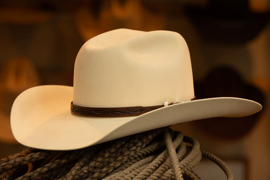 50% Beaver Bone Sloped Cattleman's Cowboy Hat (Size 7 1/8)