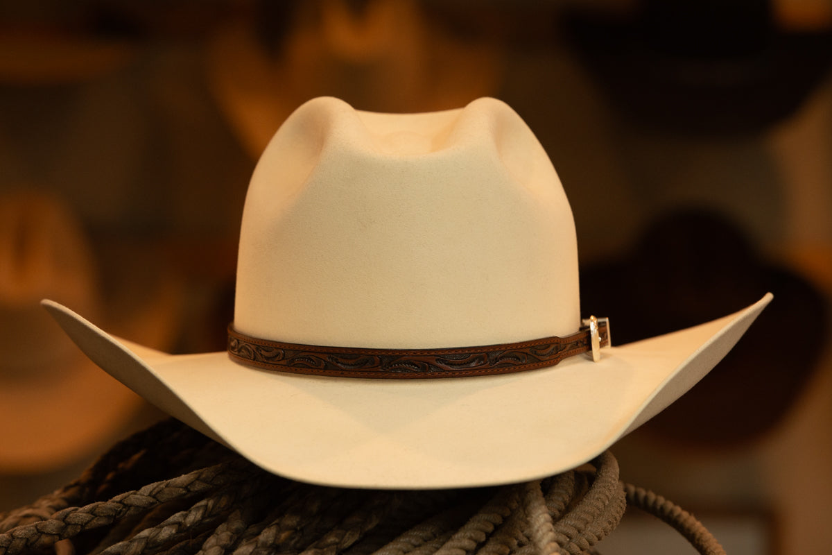 50% Beaver Bone Sloped Cattleman's Cowboy Hat (Size 7 1/8)