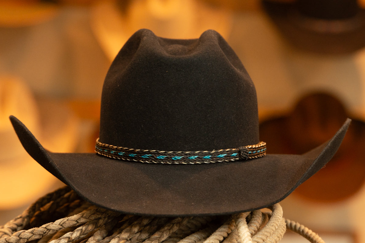 20X Premium Beaver Black Cattleman's Cowboy Hat (Size 7 1/8)
