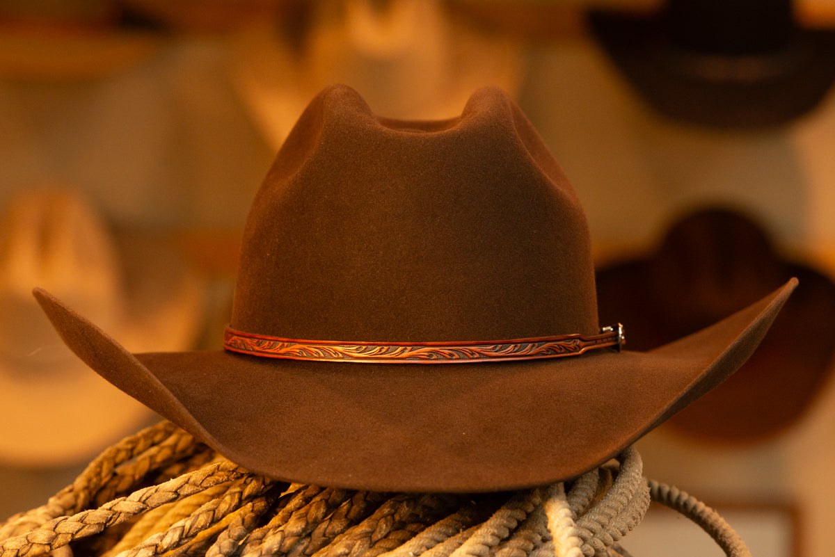 50% Beaver Dark Brown Wide Cattleman's Cowboy Hat (Size 7 3/8)
