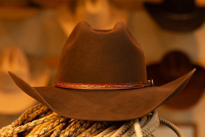 50% Beaver Dark Brown Wide Cattleman's Cowboy Hat (Size 7 3/8)