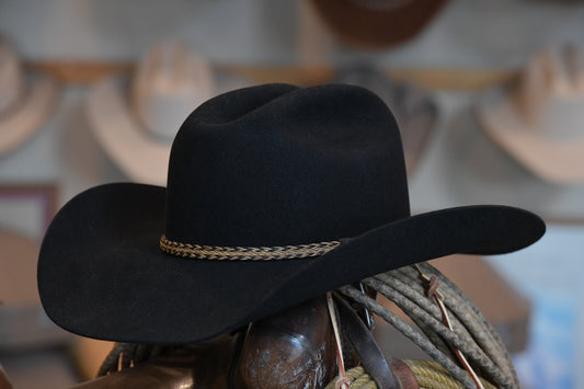 Black Sloped Cattlemans Hat (Size 7 1/2)