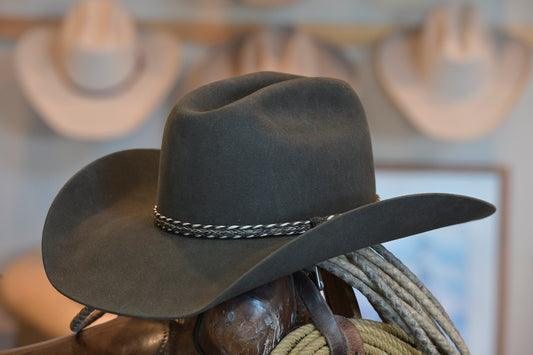50% Beaver Charcoal Black Cattleman's Cowboy Hat (Size 7 1/4)